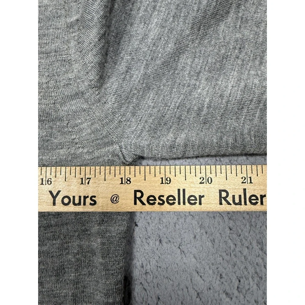 AllSaints Sweater Mens Small Gray 100% Merino‎ Wool Polo Knit Pullover MK005D